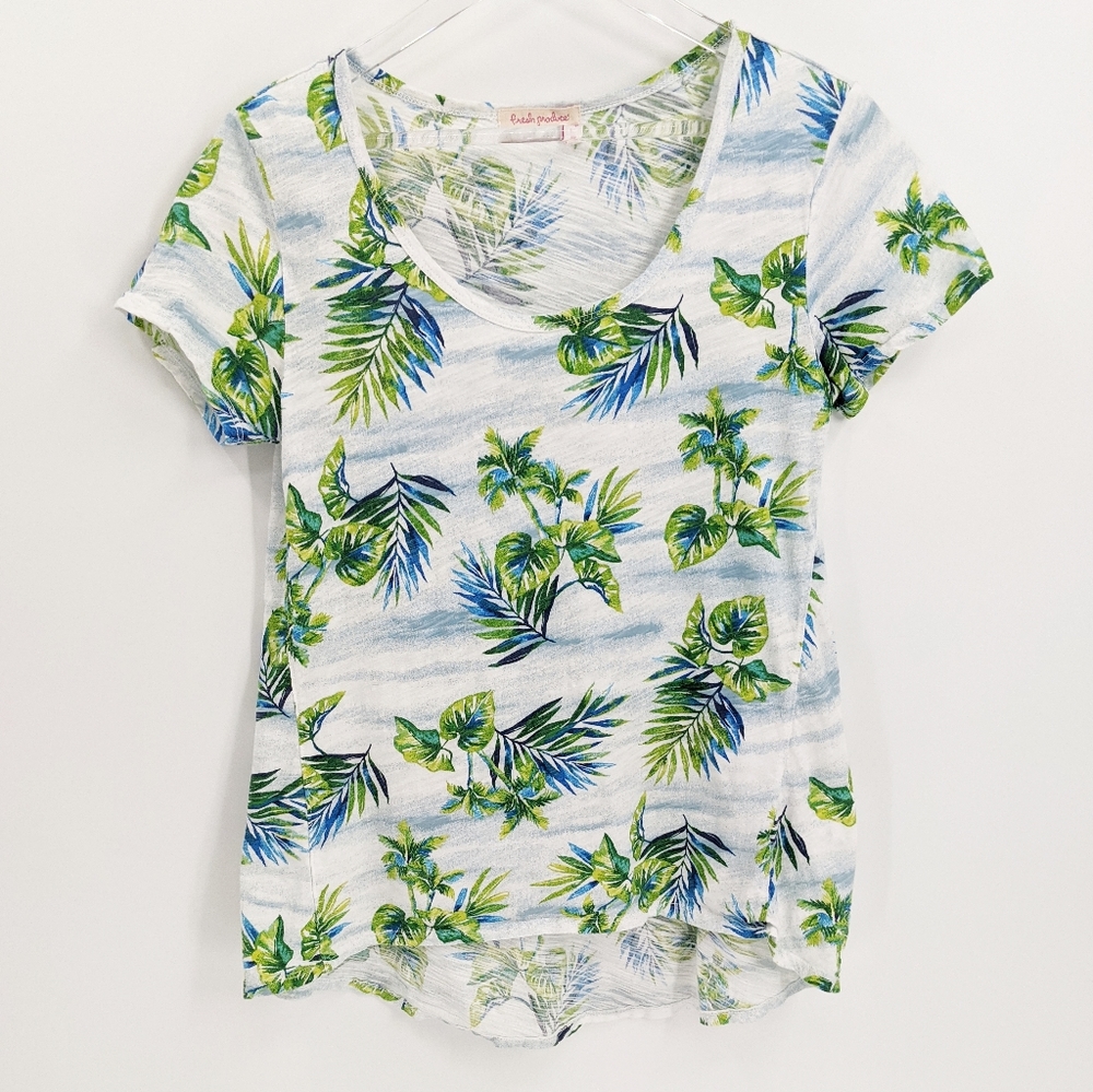 Fresh Produce Palm Tree Tropical Tee Shirt Top USA